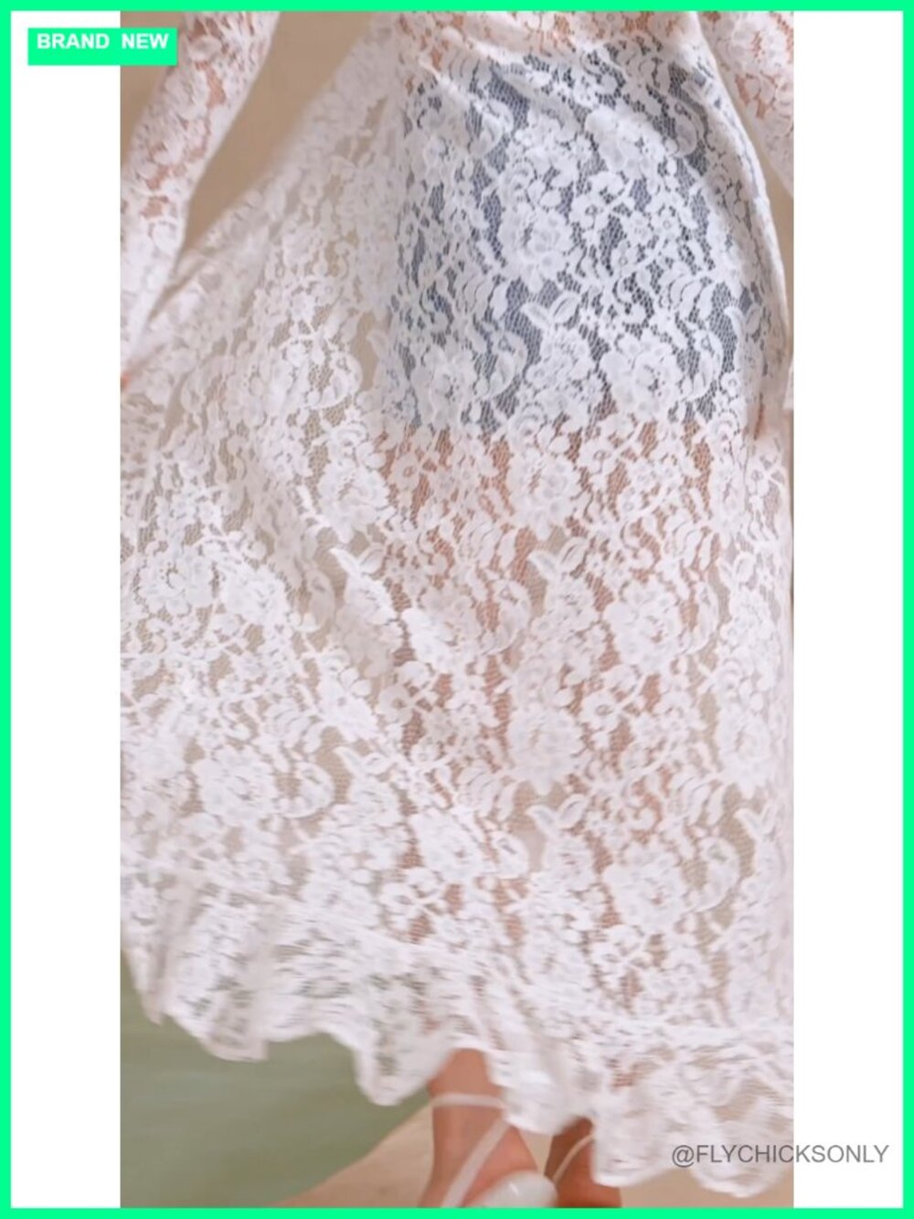Floral Lace Duster High Low Tops Long Sleeve Cardigan - Picture 5 of 5